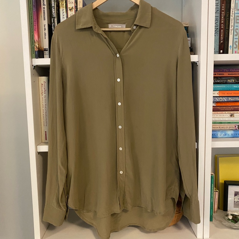Everlane Olive Button Down Shirt
